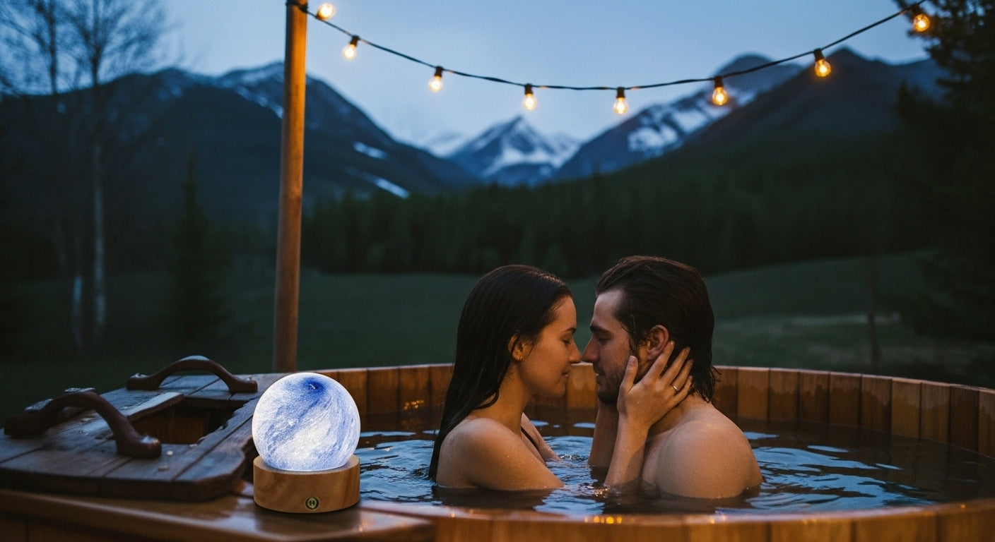 Aurora Touch™ Lunar Orb – Frost-Lamp for Star-Map Bedrooms, Midnight Reads & Cosmic Smoke Sessions