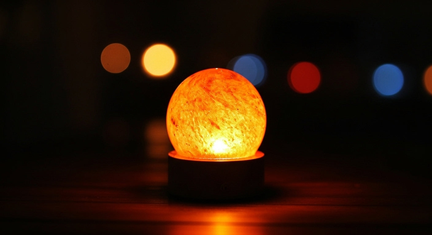 Aurora Touch™ Lunar Orb – Frost-Lamp for Star-Map Bedrooms, Midnight Reads & Cosmic Smoke Sessions