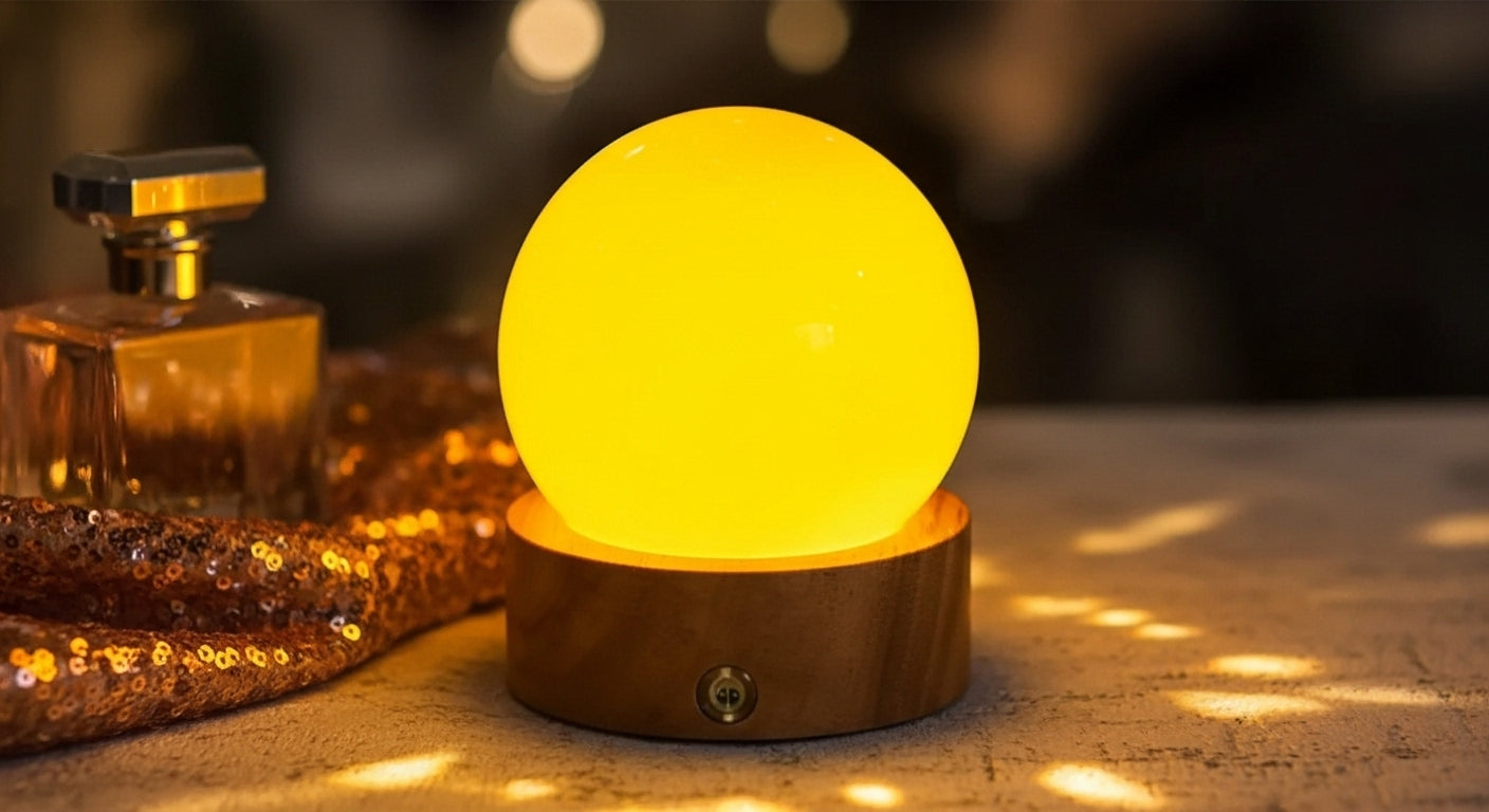 Aurora Touch™ Lunar Orb – Frost-Lamp for Star-Map Bedrooms, Midnight Reads & Cosmic Smoke Sessions