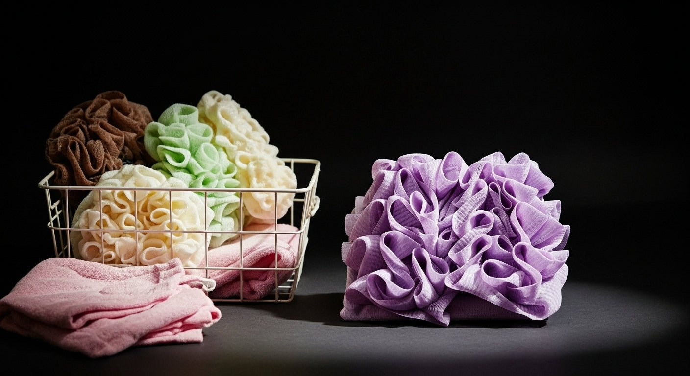 Dual-Texture Soap-Pocket Pouf
