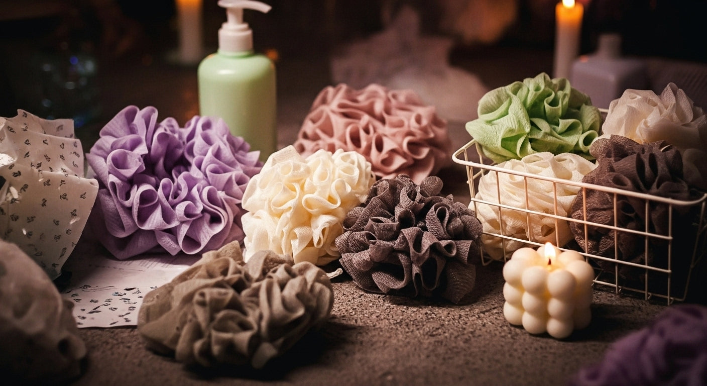 Dual-Texture Soap-Pocket Pouf