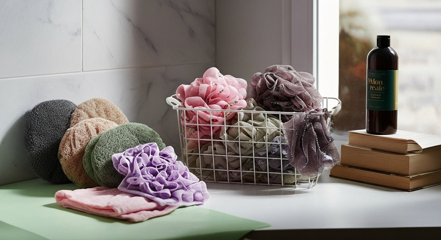 Dual-Texture Soap-Pocket Pouf