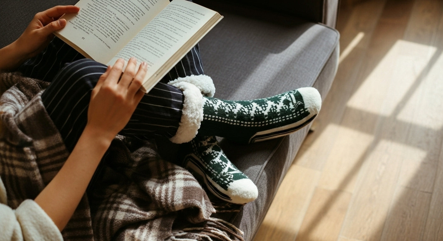 Thermal Fluffy Sock Women Winter Warm Plush Non Slip Home Sleeping Soft Female Floor Grip Fuzzy Slipper Sock Short Funny Zipper