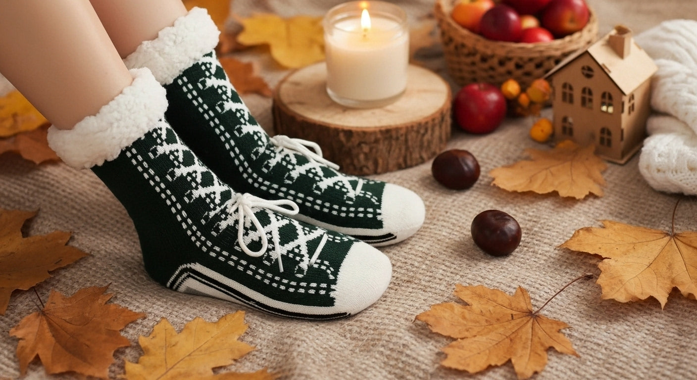 Thermal Fluffy Sock Women Winter Warm Plush Non Slip Home Sleeping Soft Female Floor Grip Fuzzy Slipper Sock Short Funny Zipper