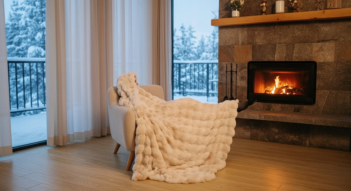 Velvet-Bunny Plush Throw – Ultra-Fluffy Fleece Blanket for Sofa, Bed & Dorm