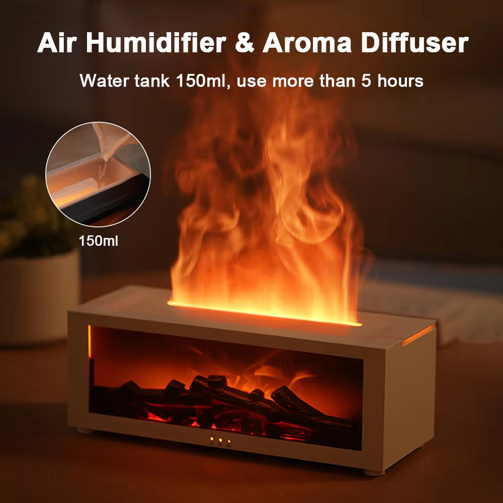 Midnight-Flame Aroma Diffuser – 7-Color LED, 150 mL, Whisper-Quiet | Remote Control | “Me-Time” Essential