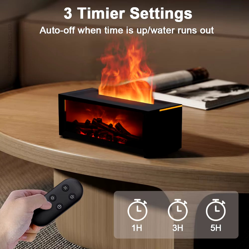 Midnight-Flame Aroma Diffuser – 7-Color LED, 150 mL, Whisper-Quiet | Remote Control | “Me-Time” Essential