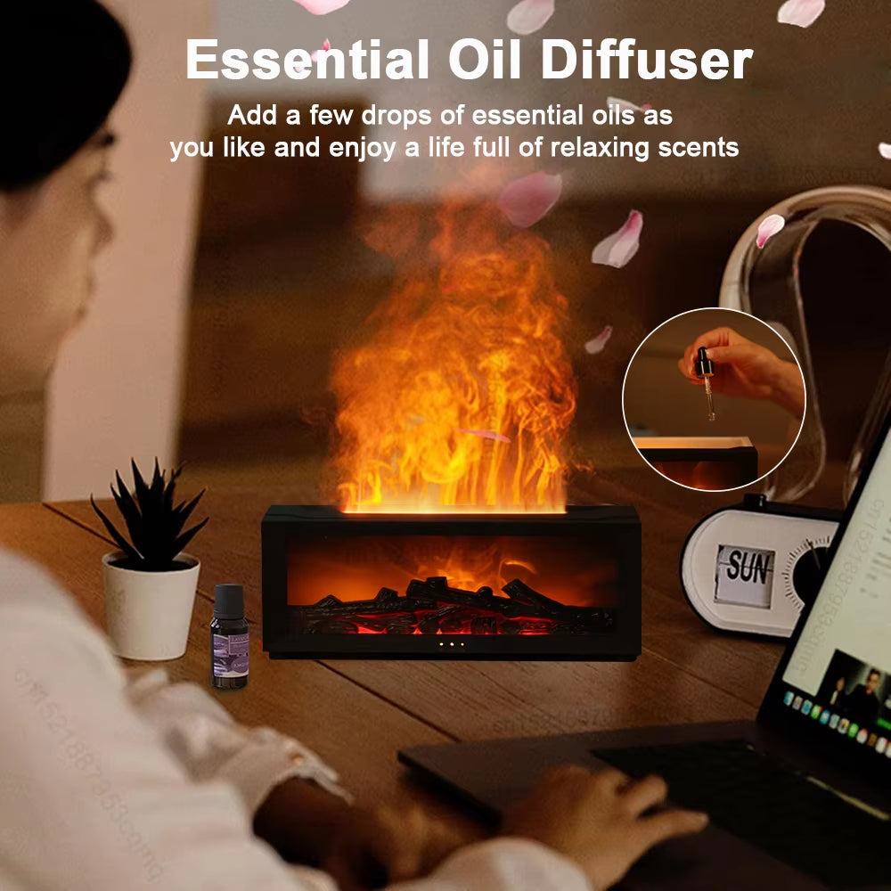 Midnight-Flame Aroma Diffuser – 7-Color LED, 150 mL, Whisper-Quiet | Remote Control | “Me-Time” Essential