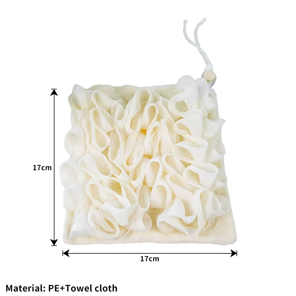 Dual-Texture Soap-Pocket Pouf