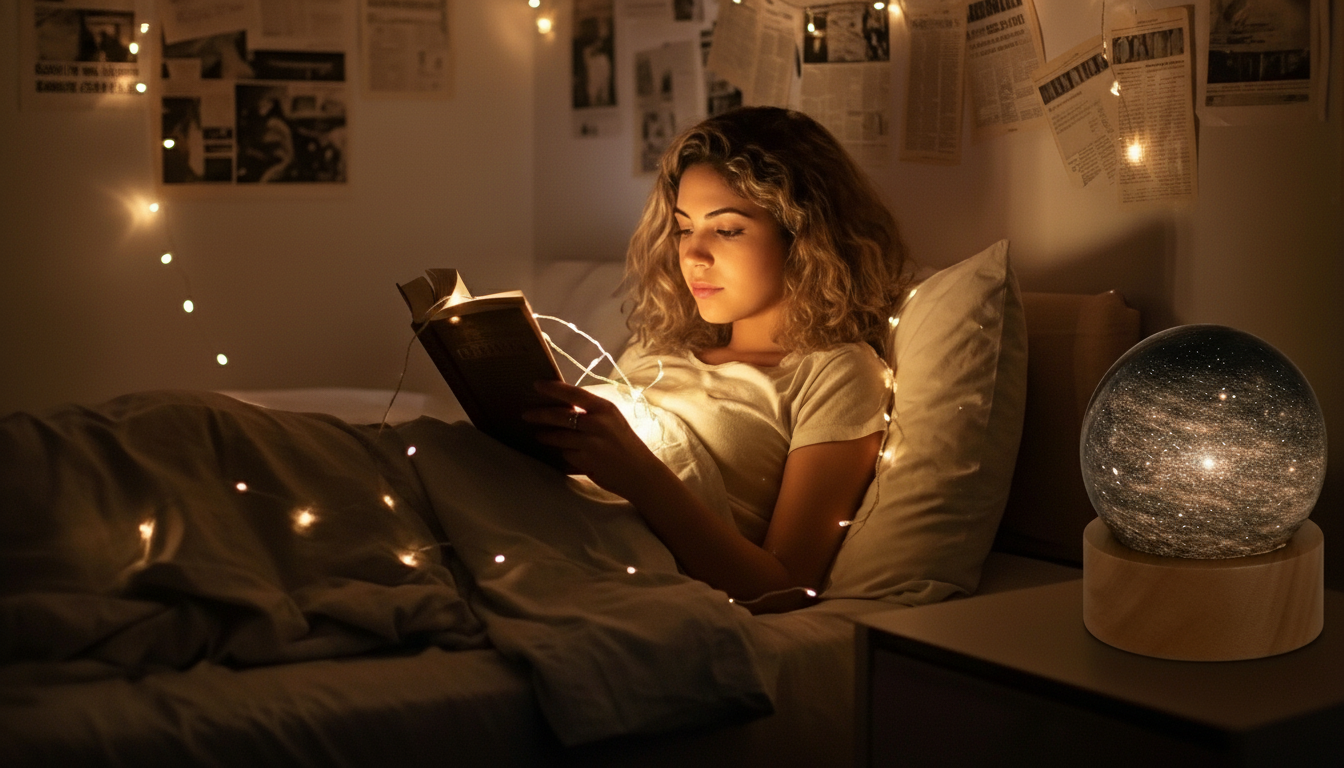 Aurora Touch™ Lunar Orb – Frost-Lamp for Star-Map Bedrooms, Midnight Reads & Cosmic Smoke Sessions 