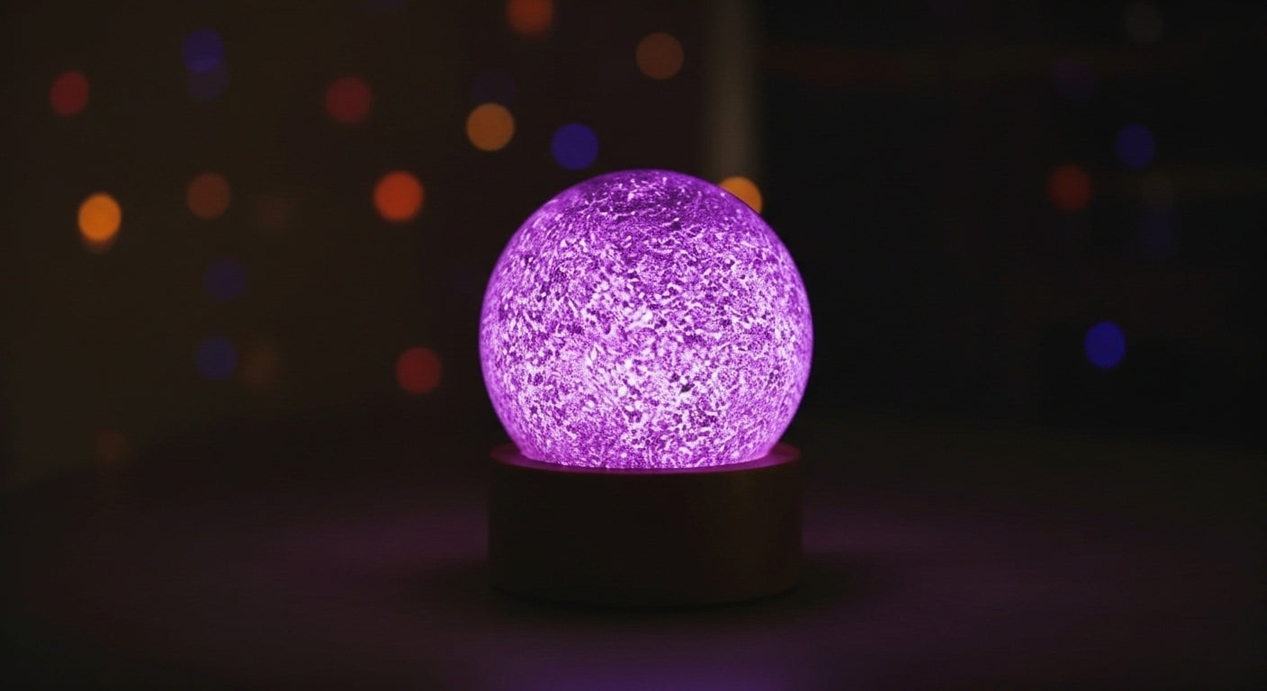 Aurora Touch™ Lunar Orb – Frost-Lamp for Star-Map Bedrooms, Midnight Reads & Cosmic Smoke Sessions 