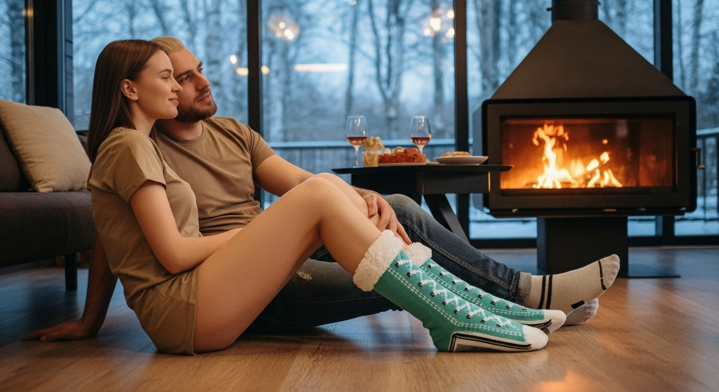 Thermal Fluffy Sock Women Winter Warm Plush Non Slip Home Sleeping Soft Female Floor Grip Fuzzy Slipper Sock Short Funny Zipper