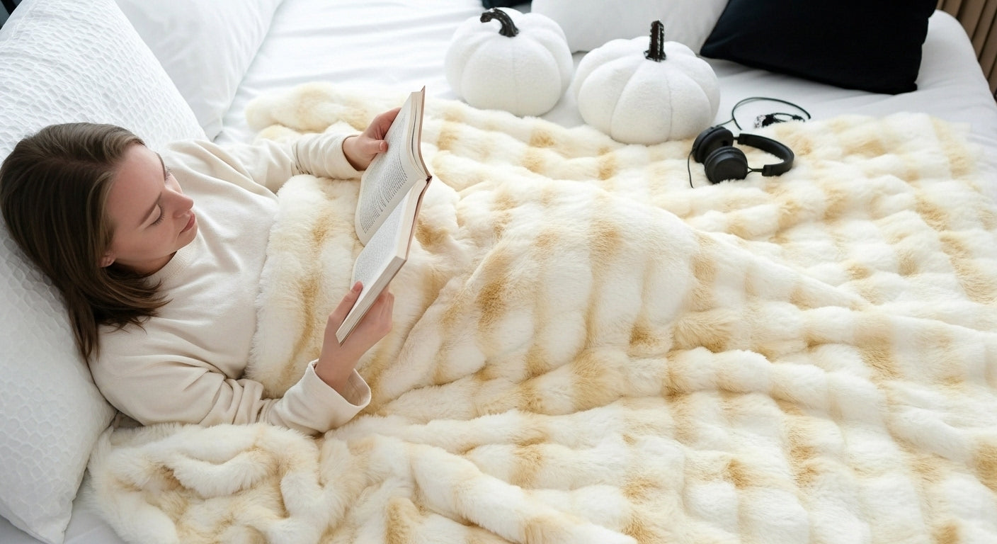 Velvet-Bunny Plush Throw – Ultra-Fluffy Fleece Blanket for Sofa, Bed & Dorm